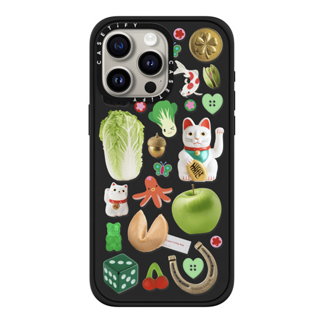 CASETiFY iPhone 15 Pro Max Case Matte Black Impact Case MagSafe Compatible Lucky Cabbage Patch casetify_artist CASETiFY iPhone 15 Pro Max Case Matte Black Impact Case MagSafe Compatible Lucky Cabbage Patch casetify_artist
