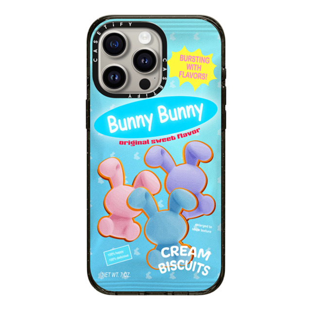 CASETiFY iPhone 15 Pro Max Case Black Impact Case MagSafe Compatible Bunny Cream Biscuits casetify_artist CASETiFY iPhone 15 Pro Max Case Black Impact Case MagSafe Compatible Bunny Cream Biscuits casetify_artist