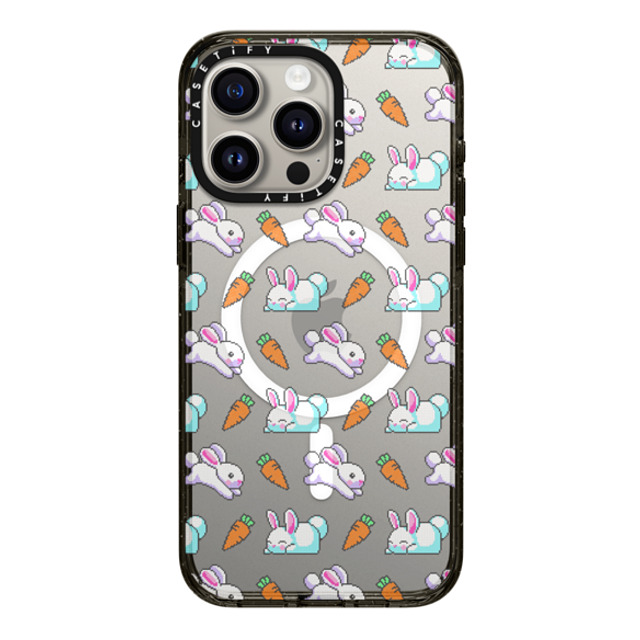 CASETiFY iPhone 15 Pro Max Case Black Impact Case MagSafe Compatible Bunny Carrot casetify_artist CASETiFY iPhone 15 Pro Max Case Black Impact Case MagSafe Compatible Bunny Carrot casetify_artist