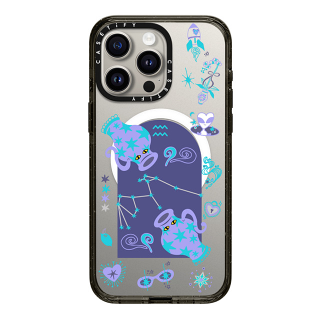 CASETiFY iPhone 15 Pro Max ケース ブラック インパクトケース MagSafe対応 みずがめ座 casetify_artist Father's Day CASETiFY iPhone 15 Pro Max ケース ブラック インパクトケース MagSafe対応 みずがめ座 casetify_artist Father's Day