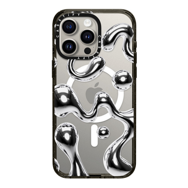 CASETiFY iPhone 15 Pro Max Case Black Impact Case MagSafe Compatible Chrome Liquid Groovy casetify_artist Back to School CASETiFY iPhone 15 Pro Max Case Black Impact Case MagSafe Compatible Chrome Liquid Groovy casetify_artist Back to School