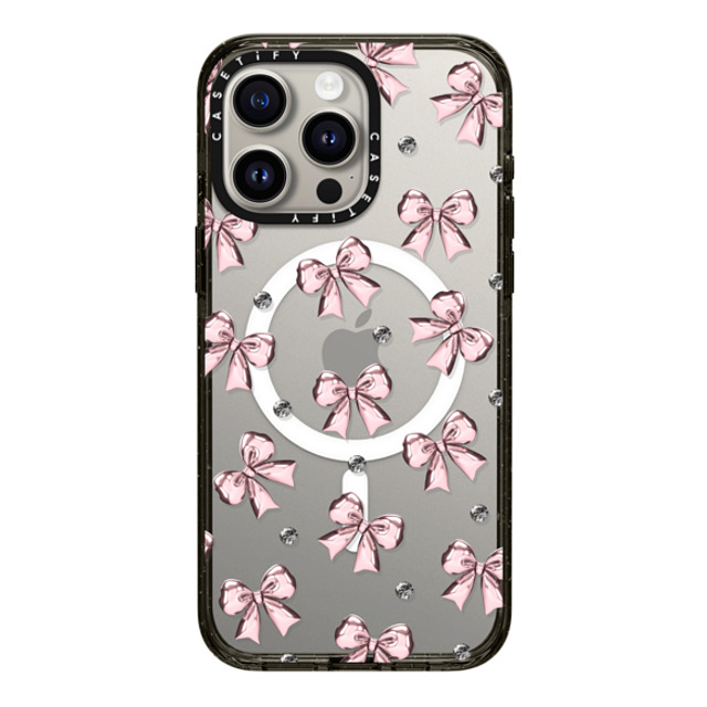 CASETiFY iPhone 15 Pro Max Case Black Impact Case MagSafe Compatible Metallic Pink Ribbon casetify_artist Back to School CASETiFY iPhone 15 Pro Max Case Black Impact Case MagSafe Compatible Metallic Pink Ribbon casetify_artist Back to School