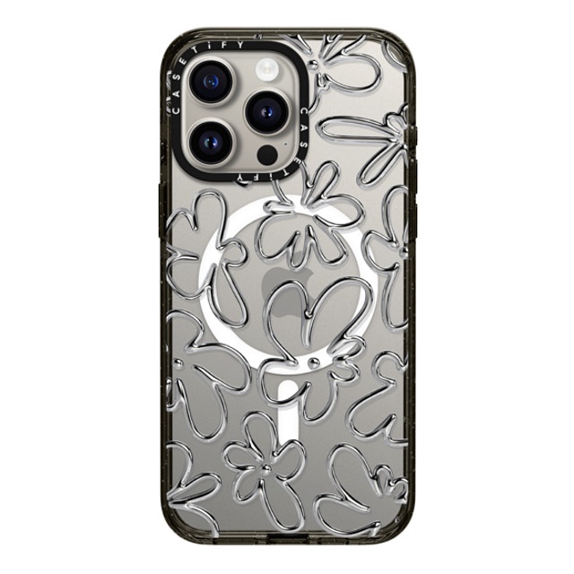 CASETiFY iPhone 15 Pro Max Case Black Impact Case MagSafe Compatible Chrome Flower casetify_artist Back to School CASETiFY iPhone 15 Pro Max Case Black Impact Case MagSafe Compatible Chrome Flower casetify_artist Back to School