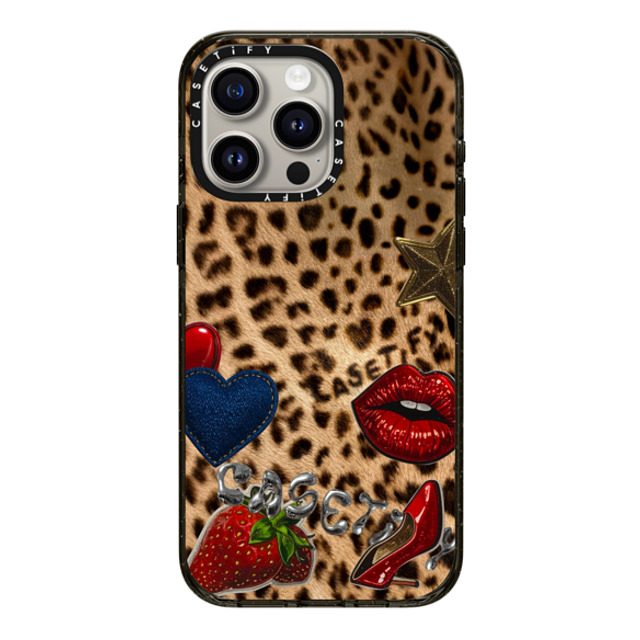 CASETiFY iPhone 15 Pro Max ケース ブラック インパクトケース MagSafe対応 Leopard,Heart Leopard,Heart,Love,Animal Patched Cheetah Back to School CASETiFY iPhone 15 Pro Max ケース ブラック インパクトケース MagSafe対応 Leopard,Heart Leopard,Heart,Love,Animal Patched Cheetah Back to School