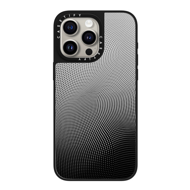 CASETiFY iPhone 15 Pro Max ケース Silver on Black ミラーケース MagSafe対応 Checkered,Monochrome,Gradient Gradient Spots