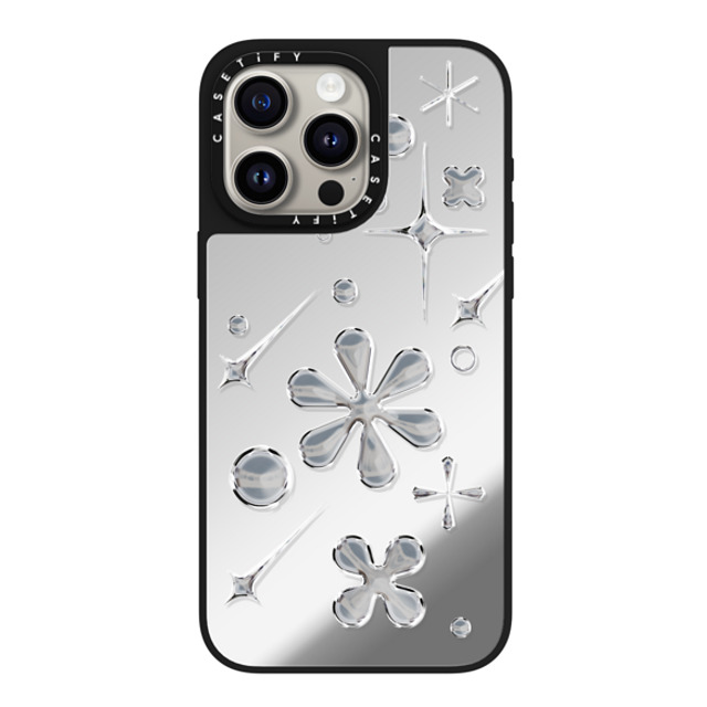 CASETiFY iPhone 15 Pro Max ケース Silver on Black ミラーケース MagSafe対応 Metropolitan Shine casetify_artist