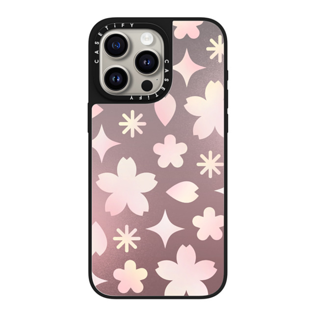CASETiFY iPhone 15 Pro Max Case Silver on Black ミラーケース MagSafe対応 Shiny Sakura Pattern Pink casetify_artist CASETiFY iPhone 15 Pro Max Case Silver on Black ミラーケース MagSafe対応 Shiny Sakura Pattern Pink casetify_artist