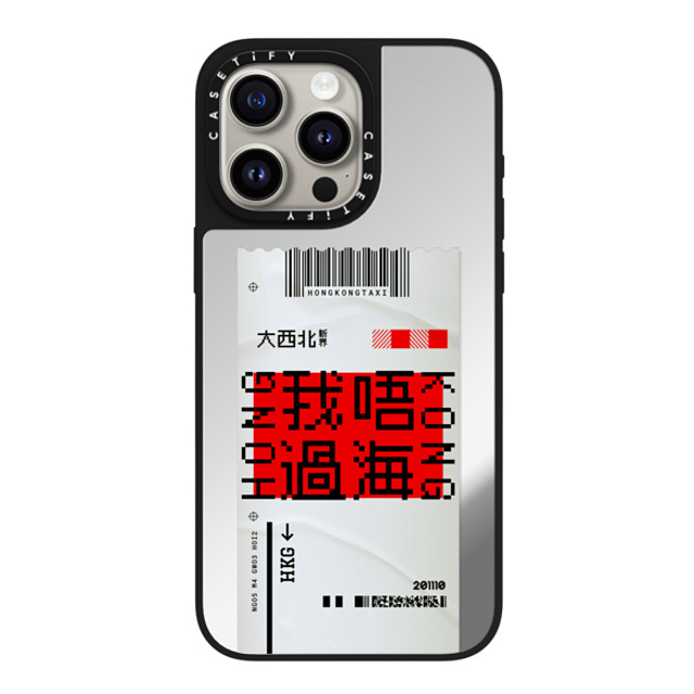 CASETiFY iPhone 15 Pro Max ケース Silver on Black ミラーケース MagSafe対応 Ticket - Taxi casetify_artist