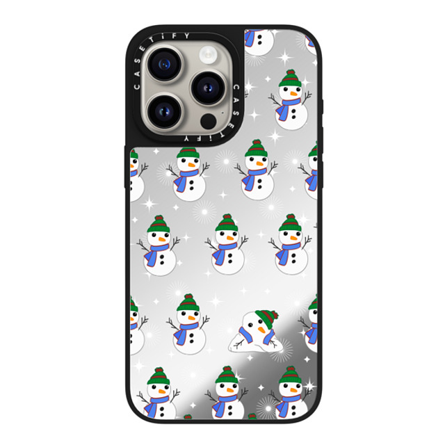 CASETiFY iPhone 15 Pro Max ケース Silver on Black ミラーケース MagSafe対応 Snowman Meltdown casetify_artist