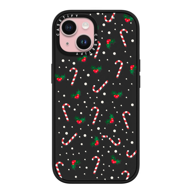 CASETiFY iPhone 15 ケース マットブラック インパクトケース MagSafe対応 Candy Cane Crush casetify_artist