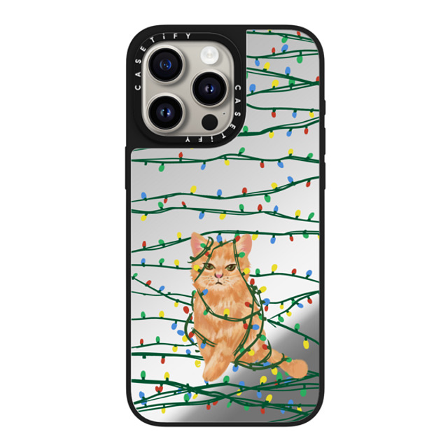 CASETiFY iPhone 15 Pro Max ケース Silver on Black ミラーケース MagSafe対応 Meowy Catmas casetify_artist