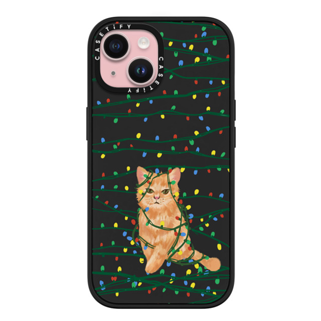 CASETiFY iPhone 15 ケース マットブラック インパクトケース MagSafe対応 Meowy Catmas casetify_artist