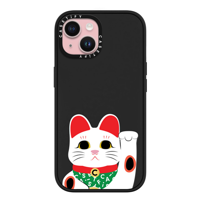 CASETiFY iPhone 15 ケース マットブラック インパクトケース MagSafe対応 Waving Lucky Cat casetify_artist