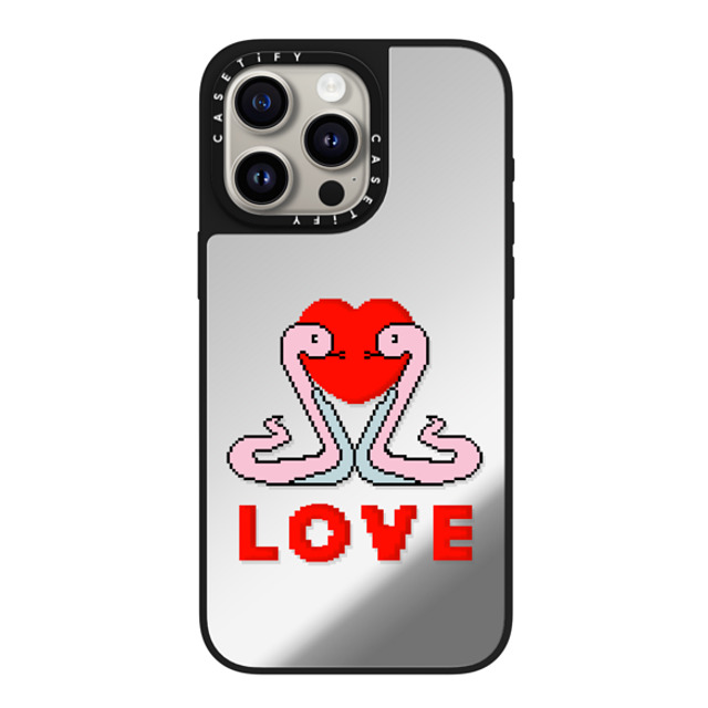 CASETiFY iPhone 15 Pro Max ケース Silver on Black ミラーケース MagSafe対応 Pixel Snake casetify_artist