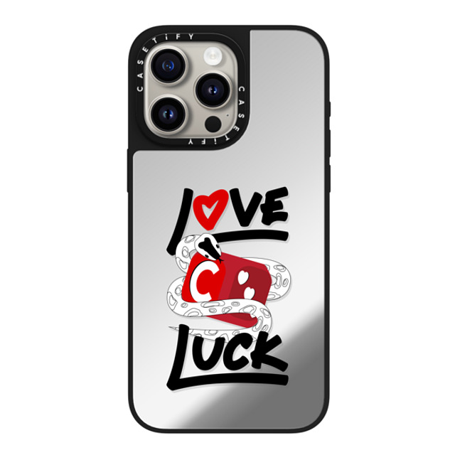 CASETiFY iPhone 15 Pro Max ケース Silver on Black ミラーケース MagSafe対応 Lucky Snake Dice casetify_artist