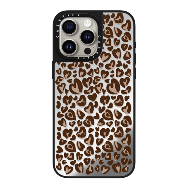 CASETiFY iPhone 15 Pro Max Case Silver on Black ミラーケース MagSafe対応 Leopard Love- Brown casetify_artist CASETiFY iPhone 15 Pro Max Case Silver on Black ミラーケース MagSafe対応 Leopard Love- Brown casetify_artist
