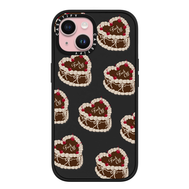 CASETiFY iPhone 15 ケース マットブラック インパクトケース MagSafe対応 Fuck Off Sweetheart Cake casetify_artist