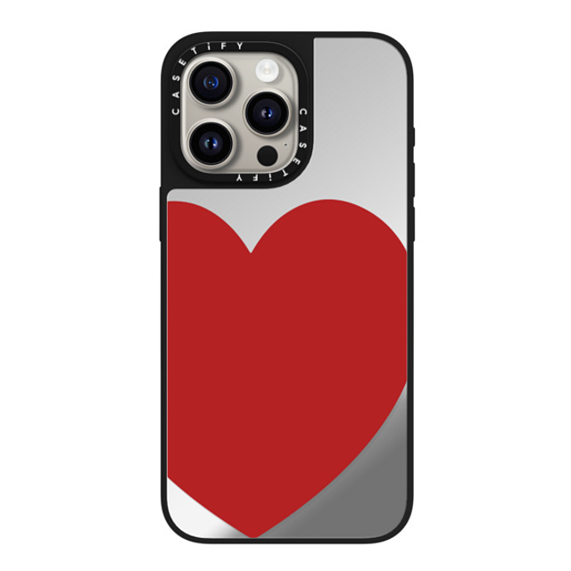 CASETiFY iPhone 15 Pro Max ケース Silver on Black ミラーケース MagSafe対応 Red Heart casetify_artist