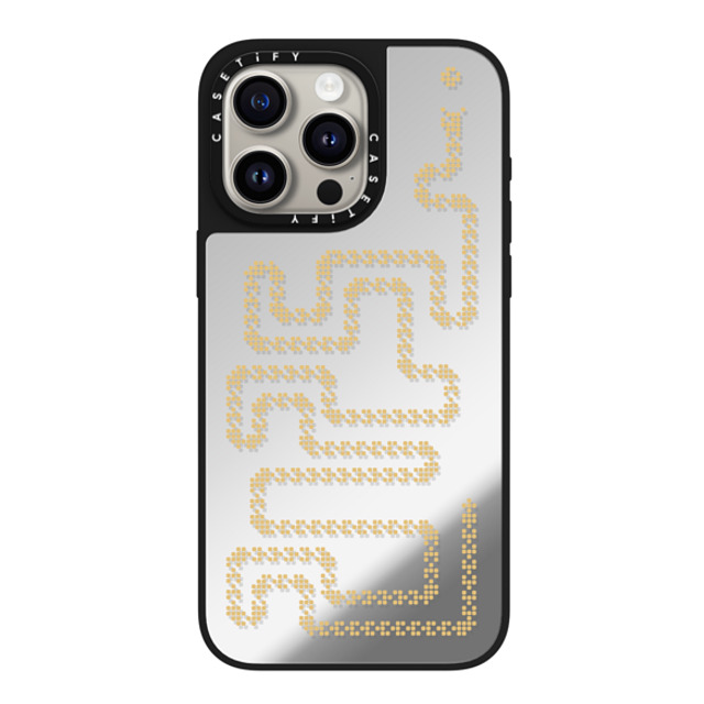 CASETiFY iPhone 15 Pro Max ケース Silver on Black ミラーケース MagSafe対応 Snake Snake Game