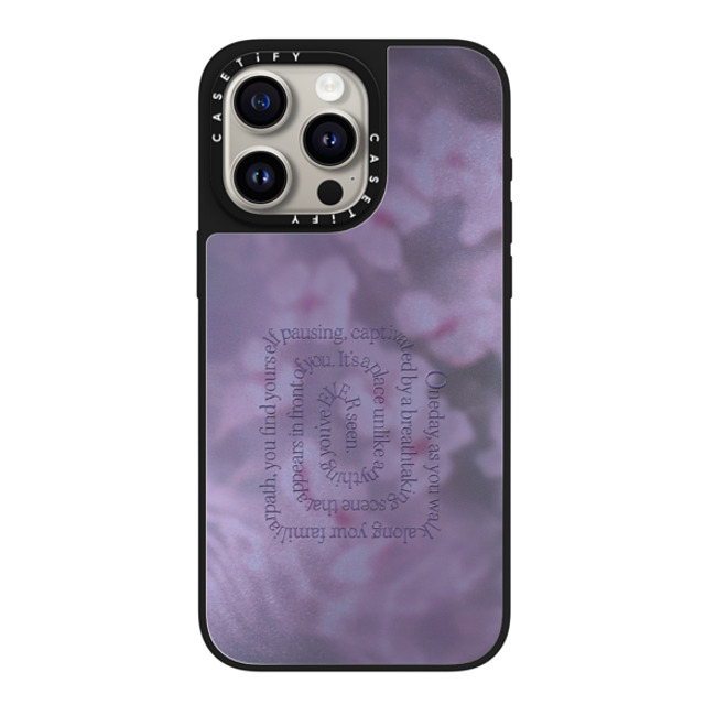 CASETiFY iPhone 15 Pro Max ケース Silver on Black ミラーケース MagSafe対応 フローラル Dreamy Sakura Purple