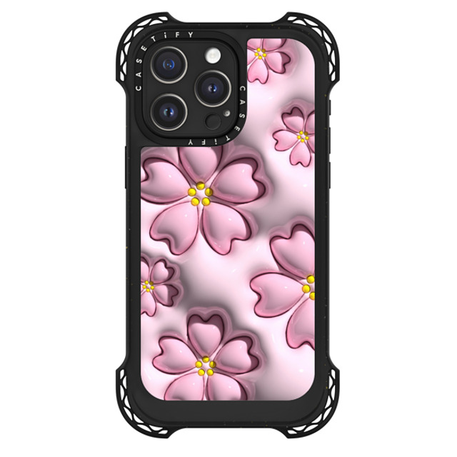 CASETiFY iPhone 15 Pro Max Case Black ウルトラ バウンスケース MagSafe対応 フローラル Sakura CASETiFY iPhone 15 Pro Max Case Black ウルトラ バウンスケース MagSafe対応 フローラル Sakura