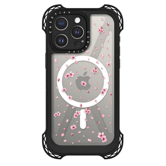 CASETiFY iPhone 15 Pro Max Case Black ウルトラ バウンスケース MagSafe対応 フローラル Pressed Sakura CASETiFY iPhone 15 Pro Max Case Black ウルトラ バウンスケース MagSafe対応 フローラル Pressed Sakura