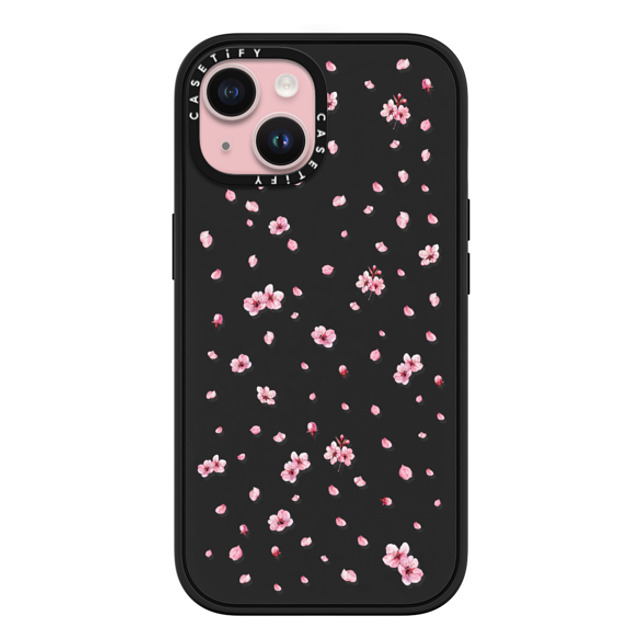 CASETiFY iPhone 15 ケース マットブラック インパクトケース MagSafe対応 Pressed Sakura casetify_artist