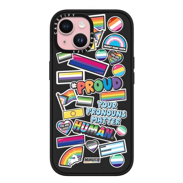 CASETiFY iPhone 15 ケース マットブラック インパクトケース MagSafe対応 Proud To Be by Minus18 casetify_artist