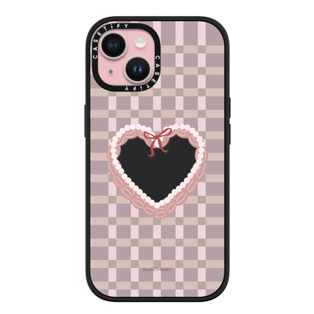 CASETiFY iPhone 15 ケース マットブラック インパクトケース MagSafe対応 Sweetheart checkered case casetify_artist