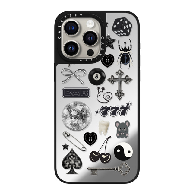 CASETiFY iPhone 15 Pro Max Case Silver on Black ミラーケース MagSafe対応 Lucky Streak casetify_artist CASETiFY iPhone 15 Pro Max Case Silver on Black ミラーケース MagSafe対応 Lucky Streak casetify_artist