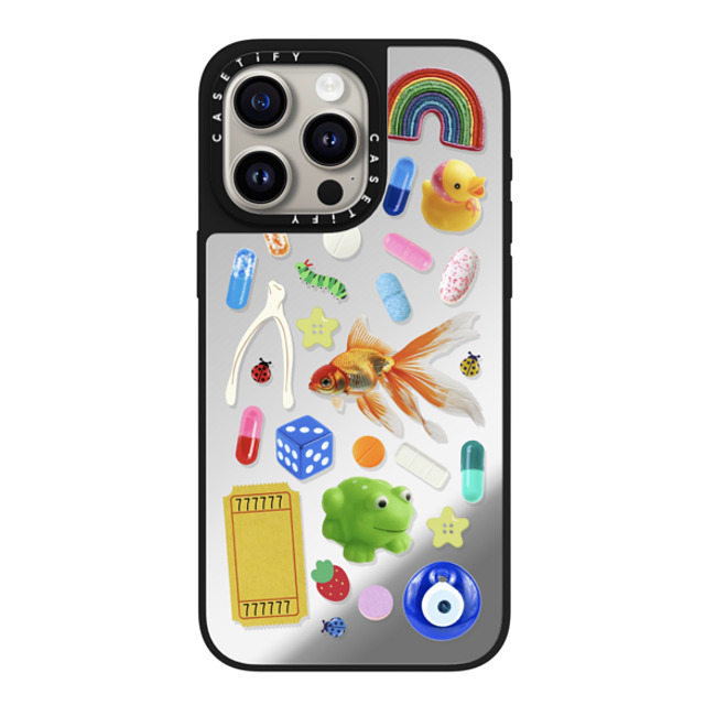 CASETiFY iPhone 15 Pro Max Case Silver on Black ミラーケース MagSafe対応 Happy Dose of Luck casetify_artist CASETiFY iPhone 15 Pro Max Case Silver on Black ミラーケース MagSafe対応 Happy Dose of Luck casetify_artist