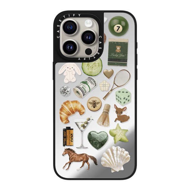 CASETiFY iPhone 15 Pro Max Case Silver on Black ミラーケース MagSafe対応 Opulence Luck Club casetify_artist CASETiFY iPhone 15 Pro Max Case Silver on Black ミラーケース MagSafe対応 Opulence Luck Club casetify_artist