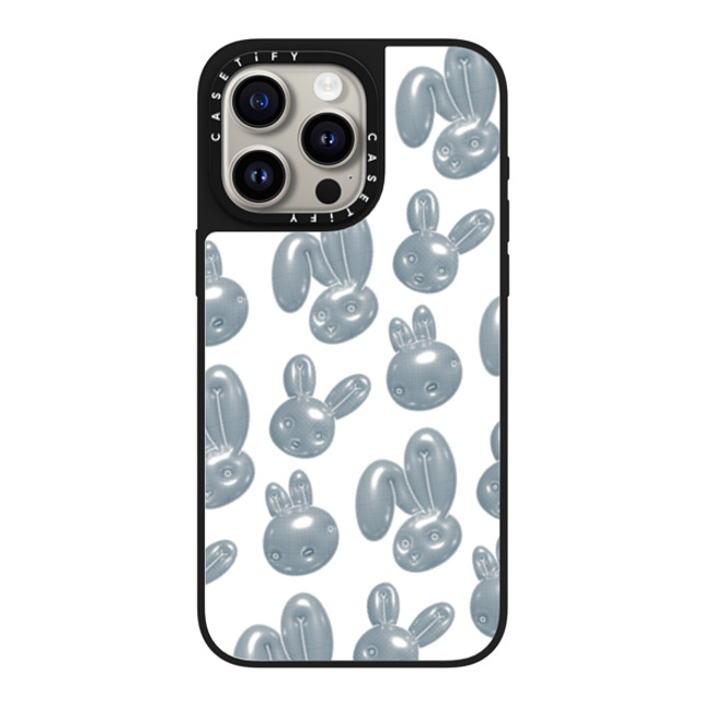 CASETiFY iPhone 15 Pro Max Case Silver on Black ミラーケース MagSafe対応 Pixelated Bunny casetify_artist CASETiFY iPhone 15 Pro Max Case Silver on Black ミラーケース MagSafe対応 Pixelated Bunny casetify_artist