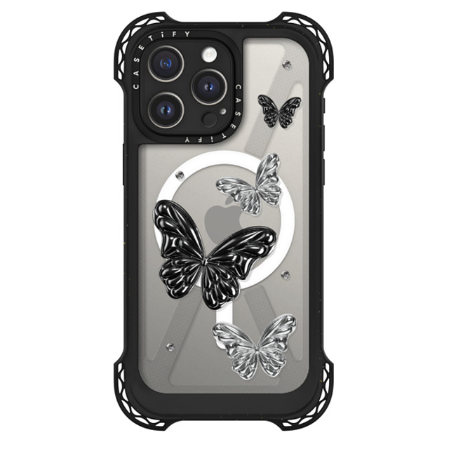 CASETiFY iPhone 15 Pro Max Case Black ウルトラ バウンスケース MagSafe対応 Butterfly,Chrome Chrome,Butterfly,Monochrome Metallic Butterfly CASETiFY iPhone 15 Pro Max Case Black ウルトラ バウンスケース MagSafe対応 Butterfly,Chrome Chrome,Butterfly,Monochrome Metallic Butterfly