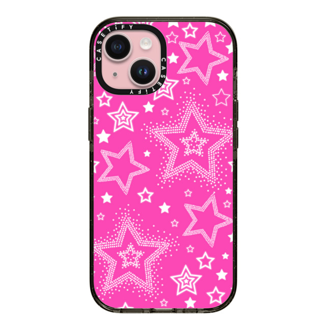 CASETiFY iPhone 15 ケース ブラック インパクトケース Star,Y2K,Pattern Pink Girly Punk Case CASETiFY iPhone 15 ケース ブラック インパクトケース Star,Y2K,Pattern Pink Girly Punk Case