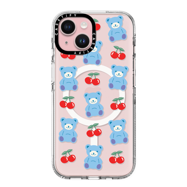 CASETiFY iPhone 15 ケース クリア クリア ケース MagSafe対応 Animal,Cartoon,Pattern,Cartoon,Y2K,Bear Cherrie Bear