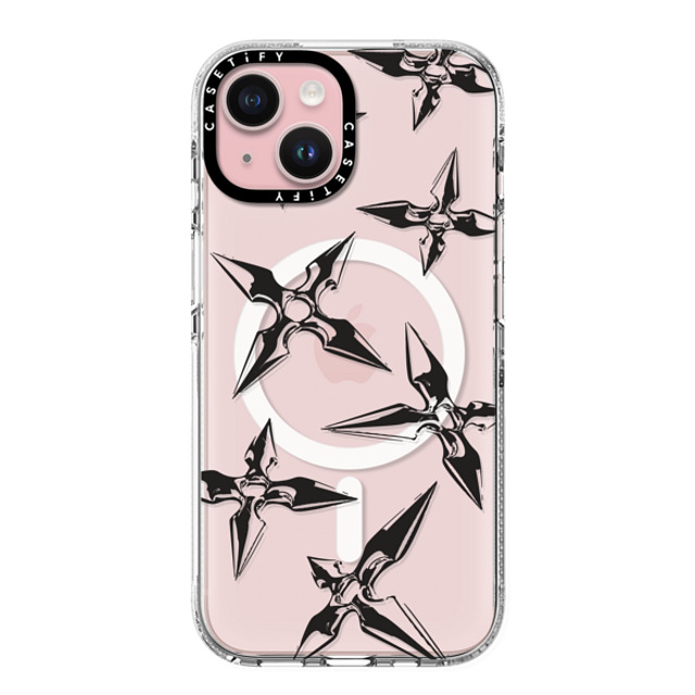 CASETiFY iPhone 15 Case Clear Clear Case MagSafe Compatible Pattern,Line Art Pattern,Monochrome,Line Art Black Shuriken Father's Day CASETiFY iPhone 15 Case Clear Clear Case MagSafe Compatible Pattern,Line Art Pattern,Monochrome,Line Art Black Shuriken Father's Day