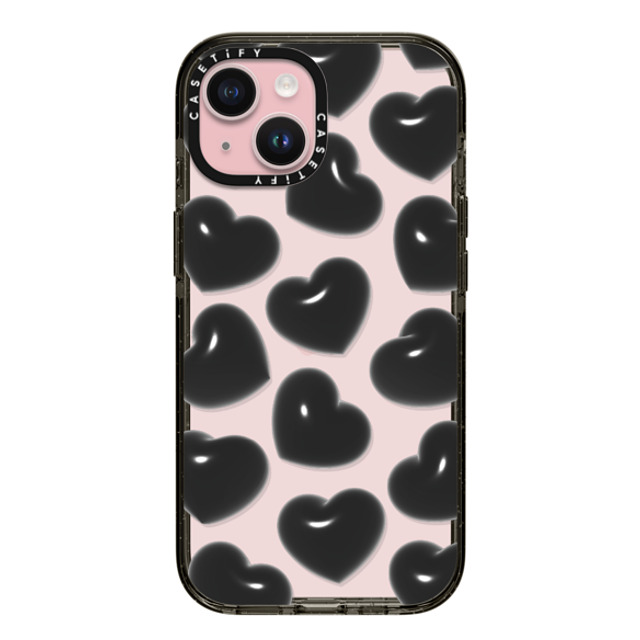 CASETiFY iPhone 15 Case Black インパクトケース Pattern,Monochrome Pattern,Monochrome Black Hearts Mother's Day CASETiFY iPhone 15 Case Black インパクトケース Pattern,Monochrome Pattern,Monochrome Black Hearts Mother's Day
