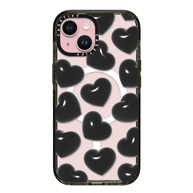 CASETiFY iPhone 15 Case Black インパクトケース MagSafe対応 Pattern,Monochrome Pattern,Monochrome Black Hearts Father's Day CASETiFY iPhone 15 Case Black インパクトケース MagSafe対応 Pattern,Monochrome Pattern,Monochrome Black Hearts Father's Day