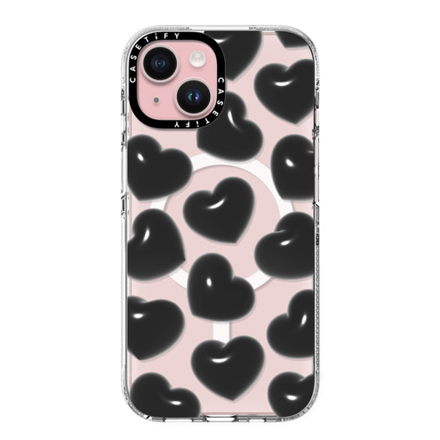 CASETiFY iPhone 15 ケース クリア クリア ケース MagSafe対応 Pattern,Monochrome Pattern,Monochrome Black Hearts Father's Day CASETiFY iPhone 15 ケース クリア クリア ケース MagSafe対応 Pattern,Monochrome Pattern,Monochrome Black Hearts Father's Day
