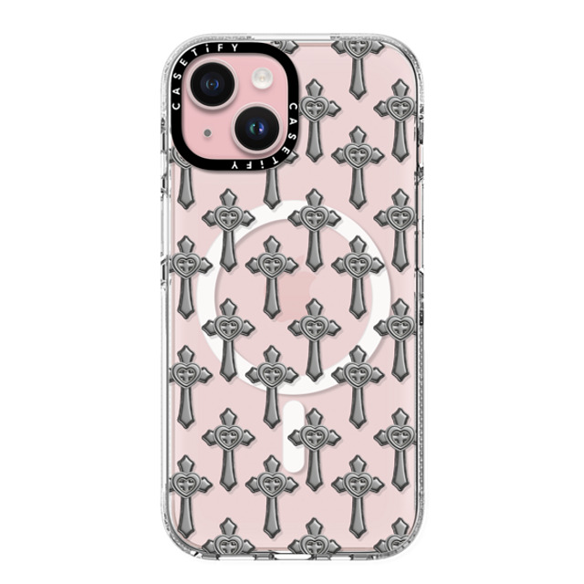 CASETiFY iPhone 15 Case クリア クリア ケース MagSafe対応 Pattern,Monochrome Pattern,Monochrome Chrome Cross Back to School CASETiFY iPhone 15 Case クリア クリア ケース MagSafe対応 Pattern,Monochrome Pattern,Monochrome Chrome Cross Back to School