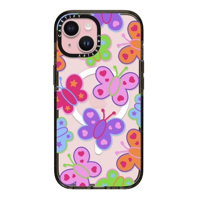 CASETiFY iPhone 15 ケース ブラック インパクトケース MagSafe対応 Butterfly,Animal Animal,Butterfly,Maximalism,Y2K Butterfly Folk Father's Day CASETiFY iPhone 15 ケース ブラック インパクトケース MagSafe対応 Butterfly,Animal Animal,Butterfly,Maximalism,Y2K Butterfly Folk Father's Day