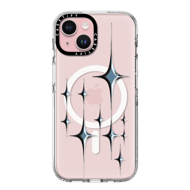 CASETiFY iPhone 15 ケース クリア クリア ケース MagSafe対応 Star Chrome Sparkles - Graphite