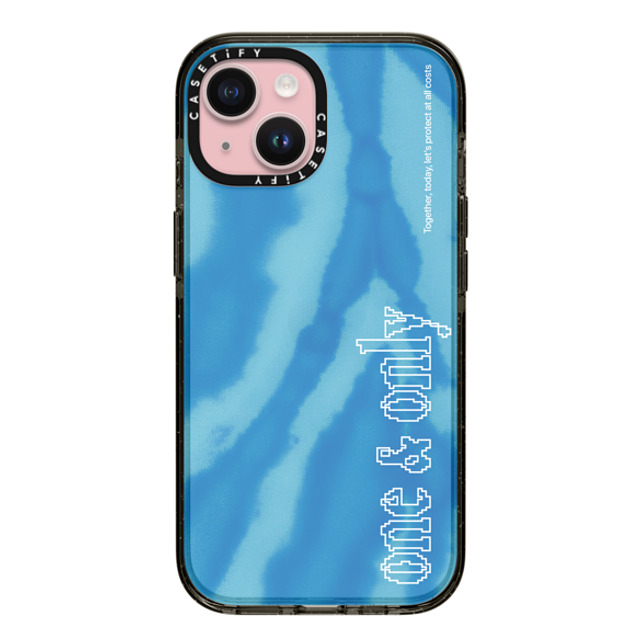 CASETiFY iPhone 15 Case Black Impact Case Quote,Typography River Blue Dye CASETiFY iPhone 15 Case Black Impact Case Quote,Typography River Blue Dye