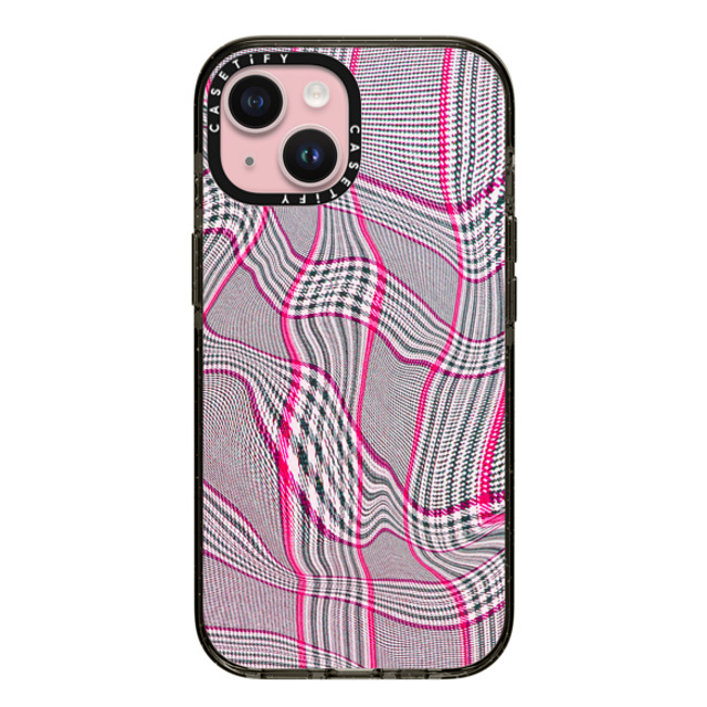 CASETiFY iPhone 15 Case Black インパクトケース MagSafe対応 Surrealism Surrealism Distorted Plaid - Pink Father's Day CASETiFY iPhone 15 Case Black インパクトケース MagSafe対応 Surrealism Surrealism Distorted Plaid - Pink Father's Day