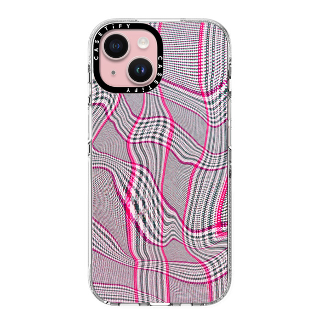 CASETiFY iPhone 15 Case クリア クリア ケース MagSafe対応 Surrealism Surrealism Distorted Plaid - Pink Father's Day CASETiFY iPhone 15 Case クリア クリア ケース MagSafe対応 Surrealism Surrealism Distorted Plaid - Pink Father's Day