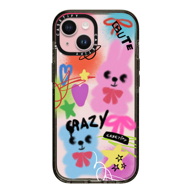 CASETiFY iPhone 15 ケース ブラック インパクトケース Street Art,Y2K Cute & Crazy
