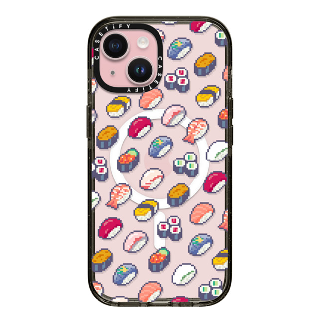 CASETiFY iPhone 15 Case Black Impact Case MagSafe Compatible Sushi Pixel casetify_artist CASETiFY iPhone 15 Case Black Impact Case MagSafe Compatible Sushi Pixel casetify_artist