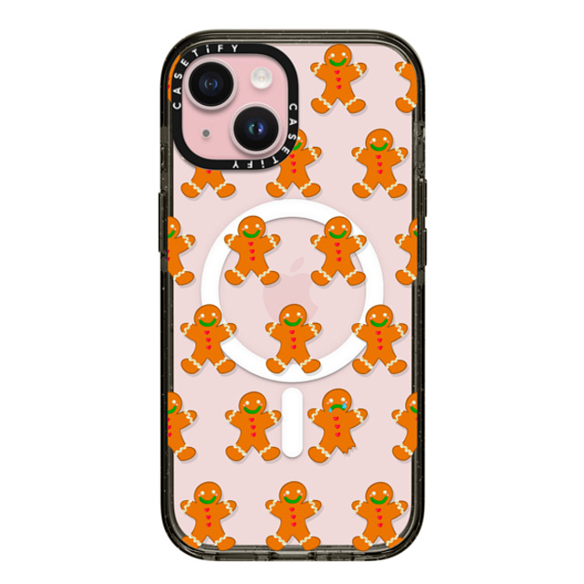 CASETiFY iPhone 15 ケース ブラック インパクトケース MagSafe対応 Christmas Bites Gingerbread casetify_artist