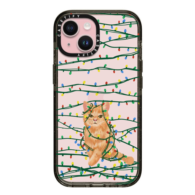 CASETiFY iPhone 15 ケース ブラック インパクトケース Meowy Catmas casetify_artist